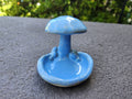 Blue ceramic mushroom ring dish