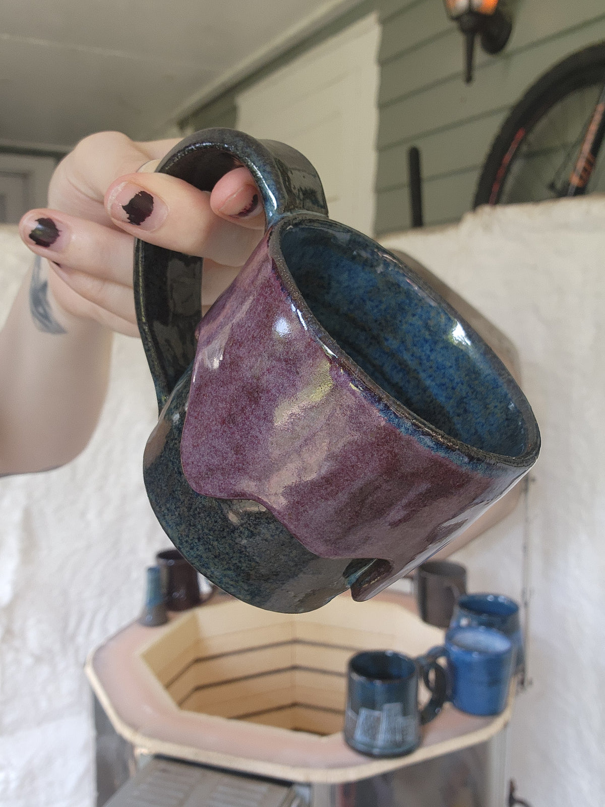 Purple drip mug