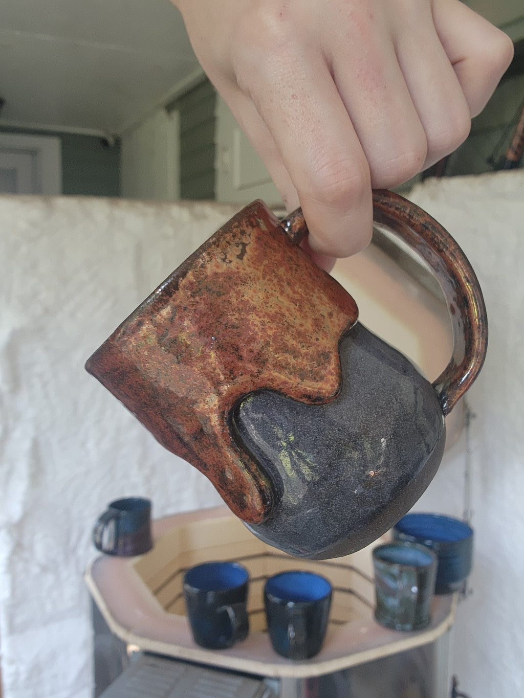 Metallic drip mug